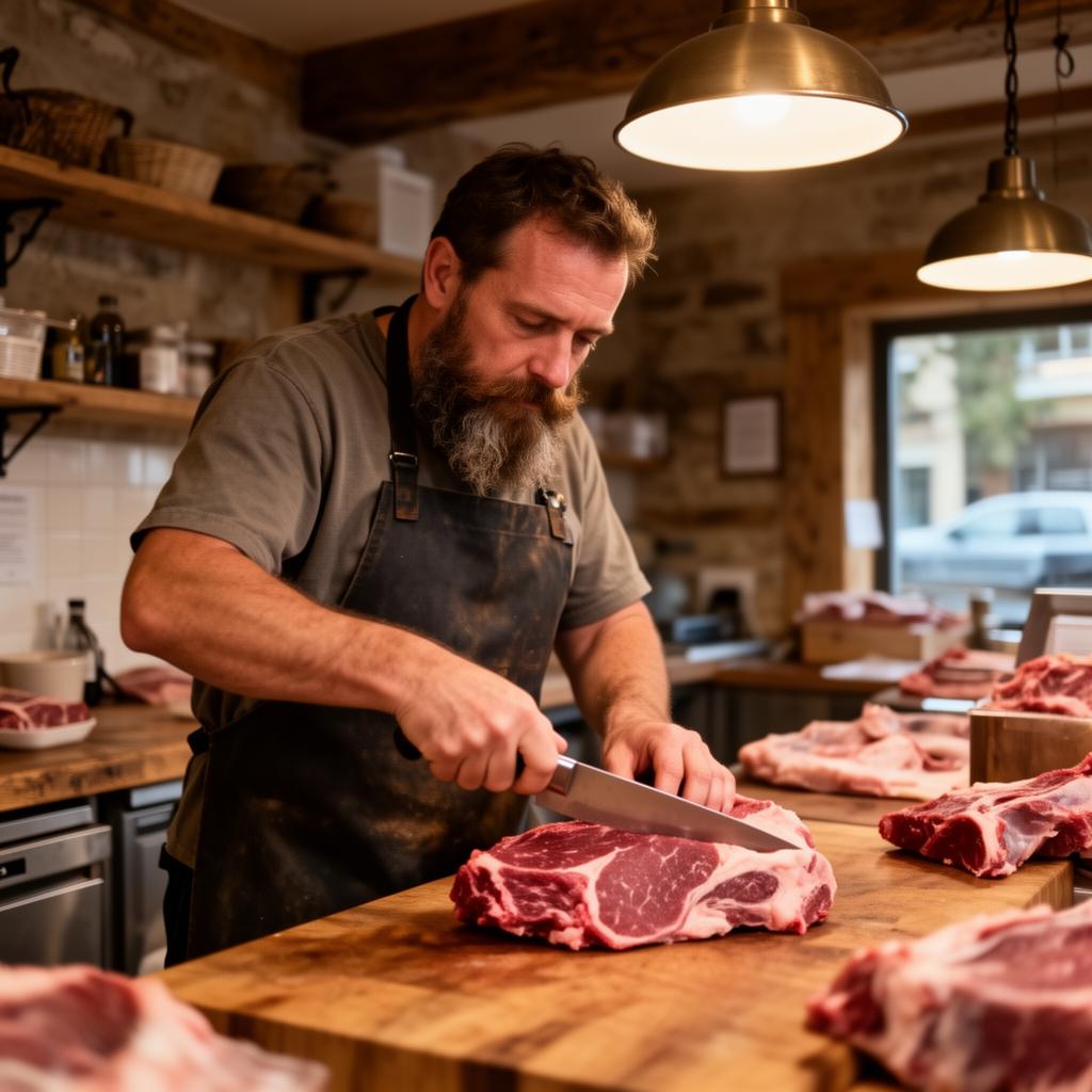 Master butcher at work