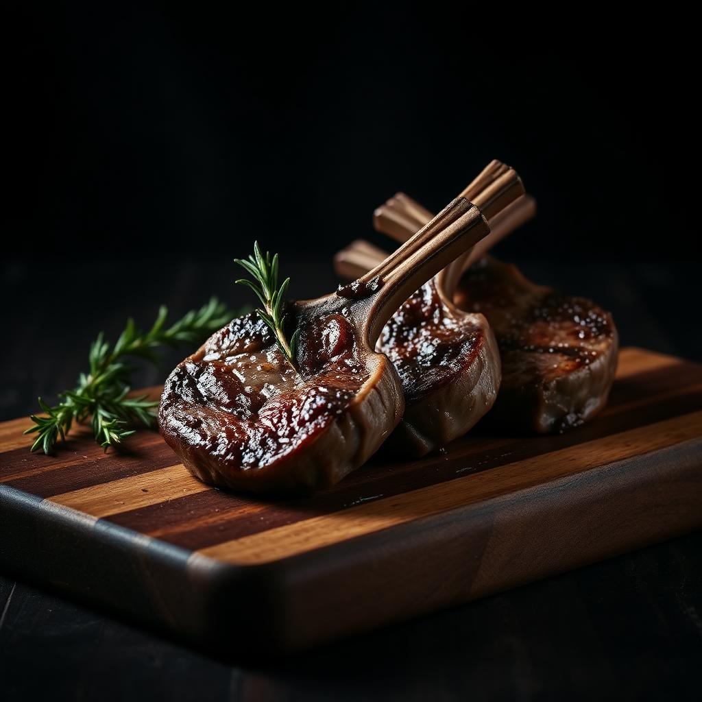 Pasture-raised lamb chops and racks